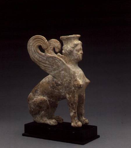 Terracotta figure of a sphinx, from South Italy,Greek van Anoniem