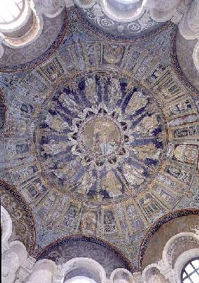 The Baptism of Christ surrounded by the Apostles, from the vault of the central dome