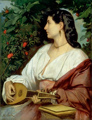 The Mandolin Player van Anselm Feuerbach