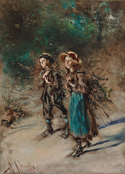 Children with Brushwood van Anton Romáko