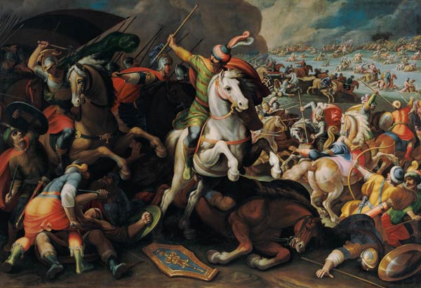 Schlacht zwischen Christen und Türken. van Antonio Tempesta