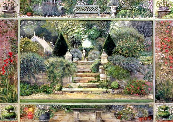 Dulwich Village Garden, 1995 (tempera on board)  van Ariel  Luke