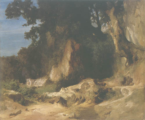 Felshang im Albanergebirge van Arnold Böcklin