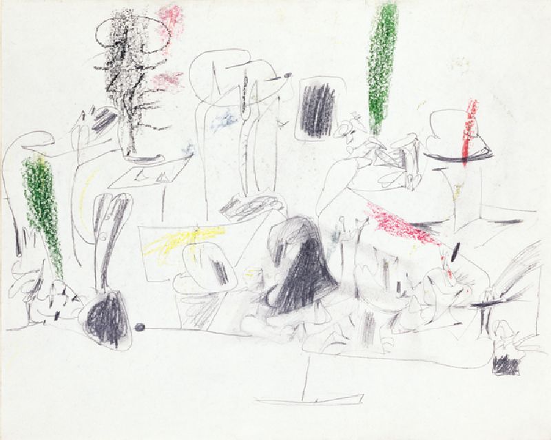Untitled, c.1946 (pencil & chalk on paper) van Arshile Gorky