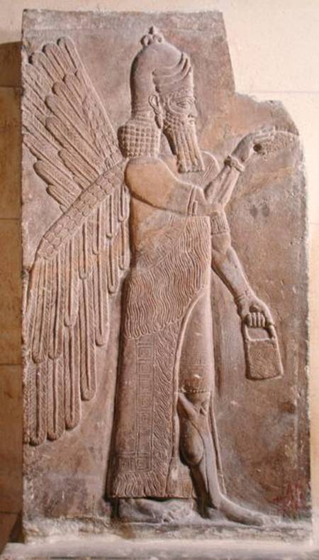 Relief depicting a Winged Genie, from the Palace of Sargon II at Khorsabad, Iraq van Assyrian