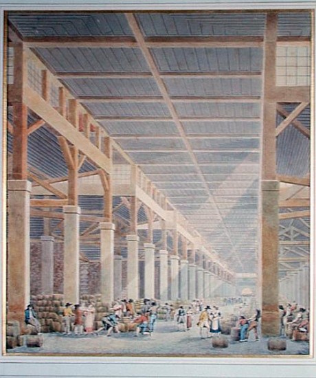 View of ''La Halle aux Vins'', before 1808 van Auguste Hibon