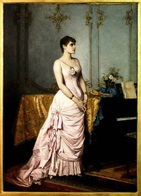 Portrait of Rose Caron (1857-1930) van Auguste Toulmouche