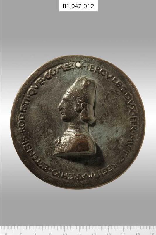 Medaille auf Herzog Ercole I. d'Este. Münzstand Ferrara, nach 1471 van Baldassare Estense