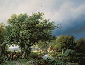 Landschap met molen -  Barend Cornelis. Koekkoek
