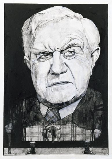 Portrait of Andrew Cruickshank, illustration for The Sunday Times van Barry  Fantoni