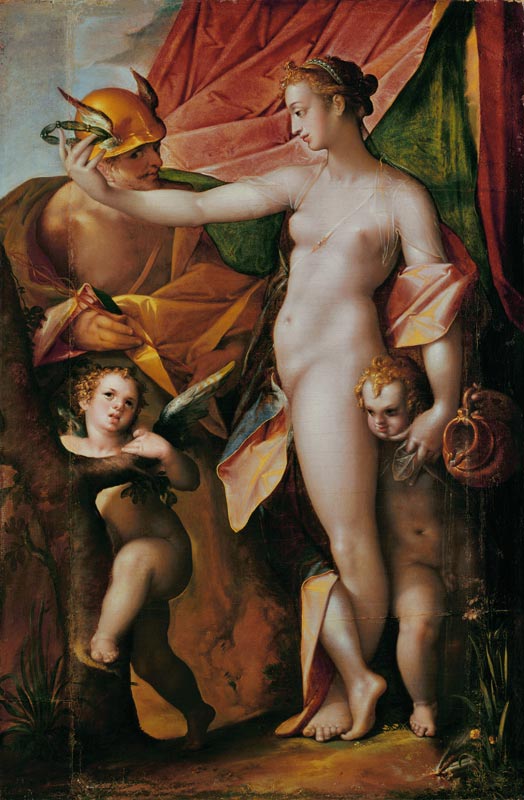 Venus und Merkur van Bartholomäus Spranger