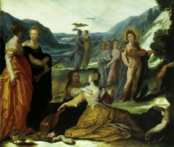 B.Spranger / Apollo, Pallas and Muses van Bartholomäus Spranger