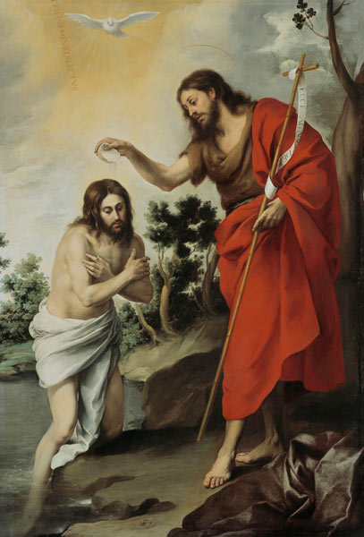 The Baptism of Christ van Bartolomé Esteban Perez Murillo