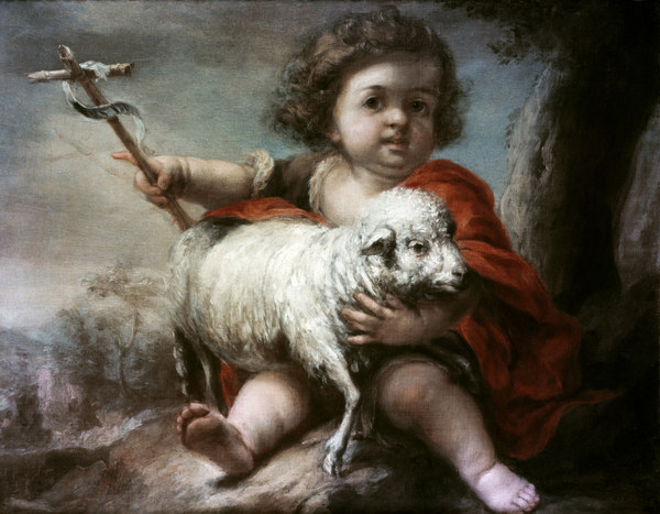 Murillo, Johannes der Täufer als Kind van Bartolomé Esteban Perez Murillo