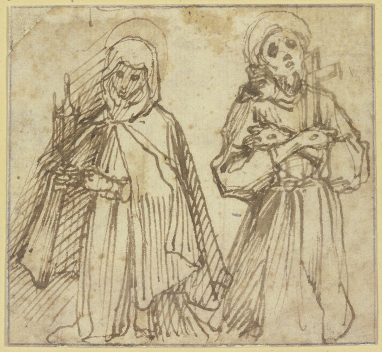 Die Heilige Agatha und der Heilige Franziskus kniend van Bartolomeo Ramenghi
