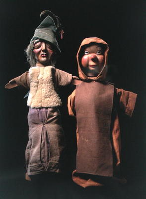 Puppets (wood & textile) van Belgian School