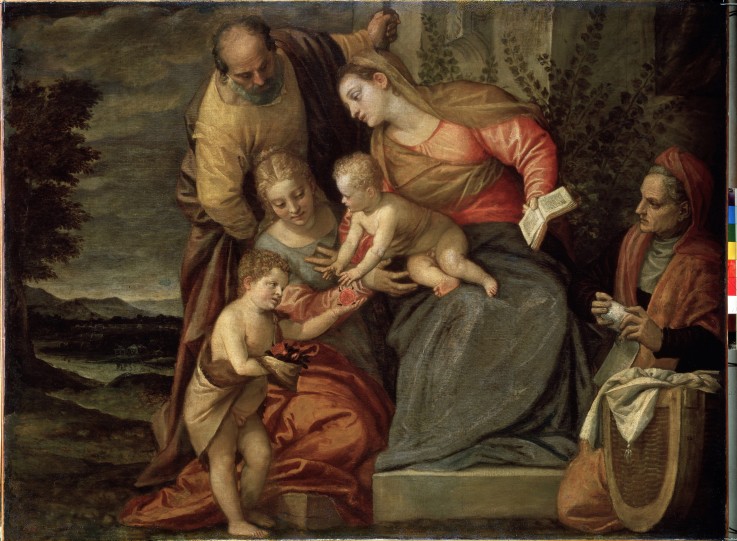 The Holy Family with Saints Catherine, Anne and John the Baptist van Benedetto Caliari