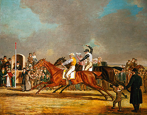 Das 1000-Sovereigns-Rennen zwischen Sir Joshua und Filho da Puta van Benjamin Marshall
