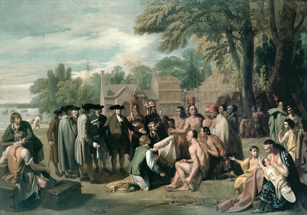 William Penn´s Vertrag mit den Indianern im November 1683 van Benjamin West