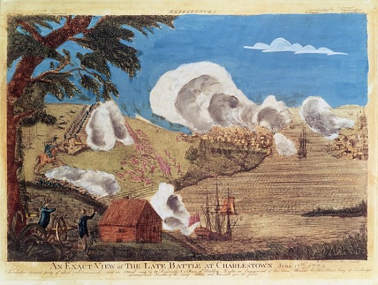 An exact view of the late Battle at Charlestown on 17th June 1775 van Bernard Romans