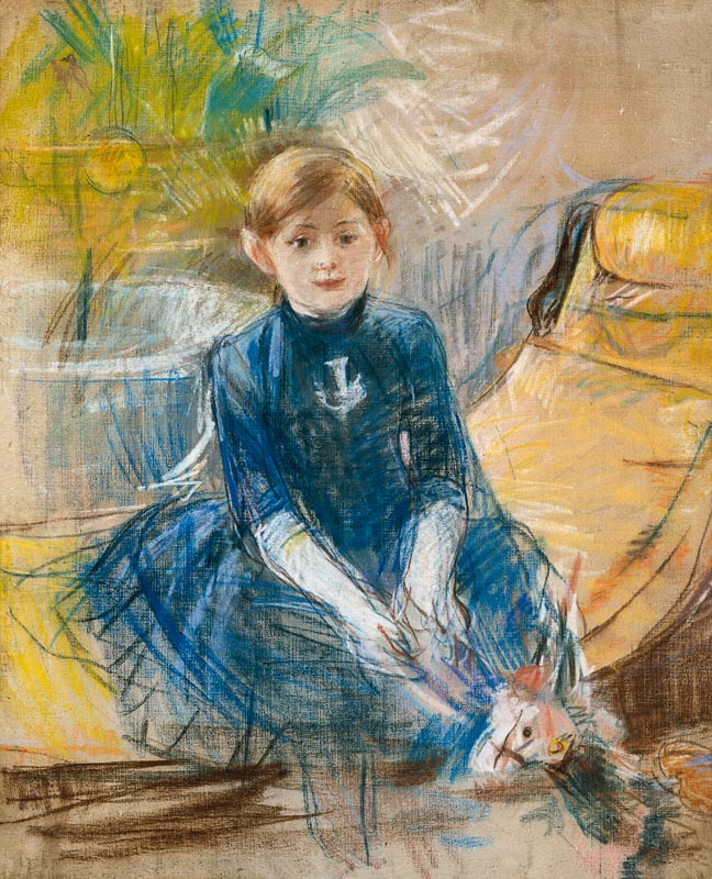 Little Girl with a Blue Jersey van Berthe Morisot