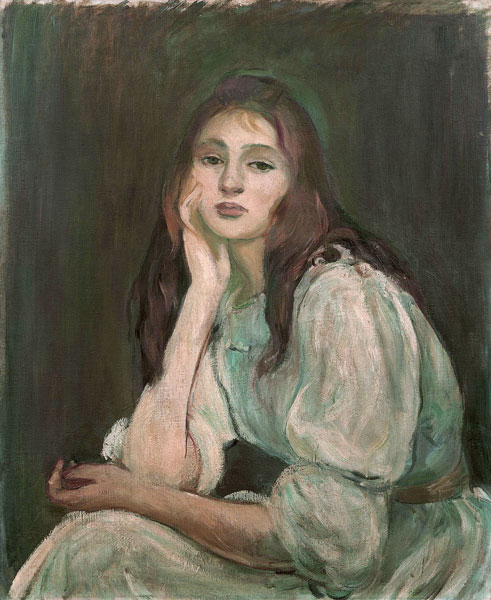 Julie Daydreaming (Julie rêveuse) van Berthe Morisot