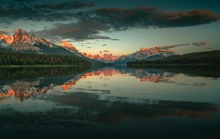 Sunset at Maligne lake 2