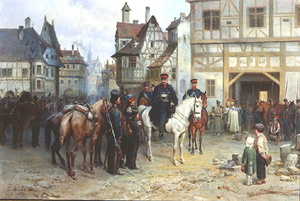 General Blücher mit den Kosaken in Bautzen van Bogdan Willewalde
