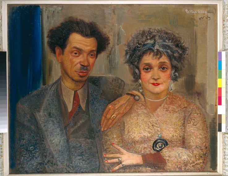 Portrait of the artist Nikiolai Remizov (1887-1975) with his wife van Boris Dimitrijew. Grigorjew
