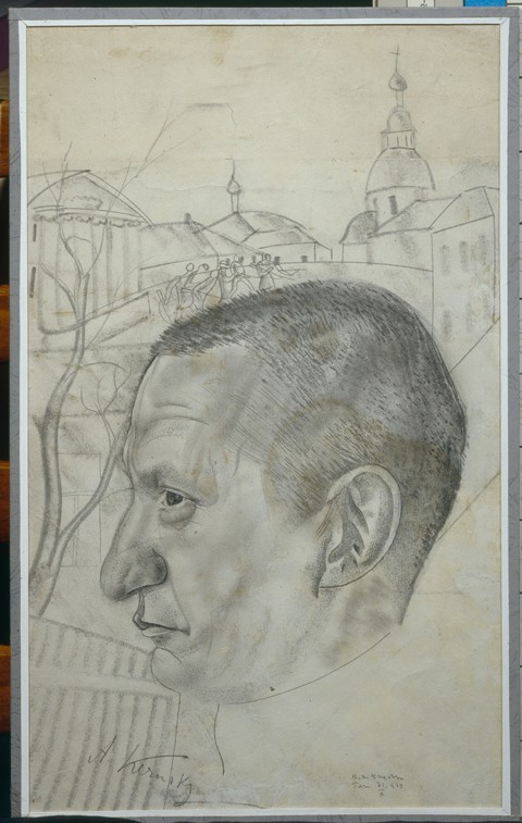 Portrait of Alexander Kerensky (1881-1970) van Boris Dimitrijew. Grigorjew