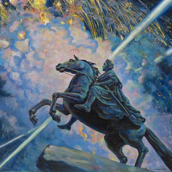 Fireworks. The Bronze Horseman van Boris Michailowitsch Kustodiew