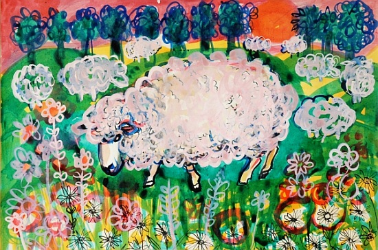 Sheep van Brenda Brin  Booker