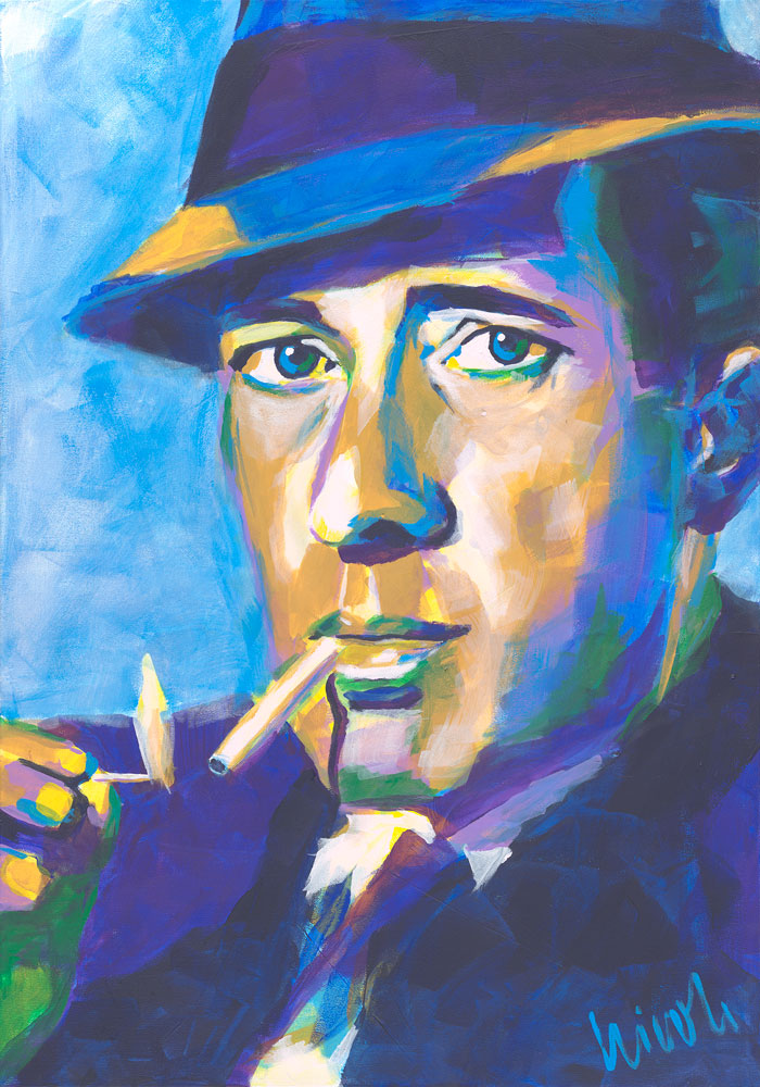 Humphrey Bogart - Nicole Brito de la Cruz Als reproductie kunstdruk of als  handgeschilderd olieverfschilderij