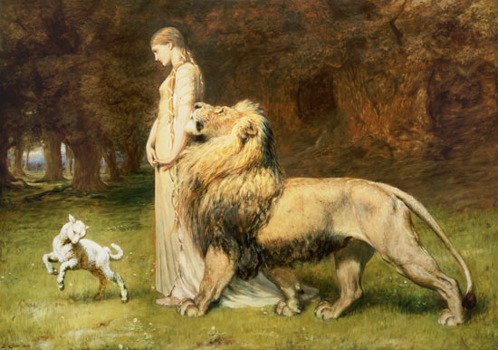 Una and the Lion, from Spenser's Faerie Queene van Briton Riviere