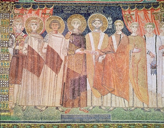 Constantine IV granting Bishop Reparatus privileges for the church of Ravenna, 671-77 van Byzantine School