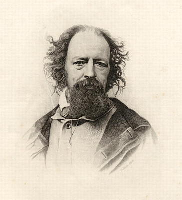 Portrait of Alfred, Lord Tennyson (1809-92) (engraving) van C. Laurie
