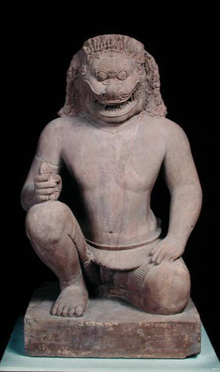 Lion-headed guardian, Banteay Srei Style van Cambodian School