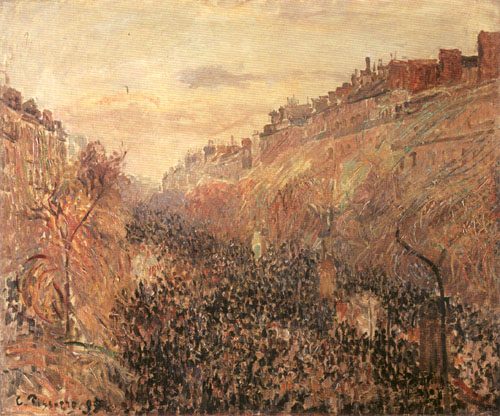 Fastnachtsdienstag, Sonnenuntergang, Boulevard Montmartre van Camille Pissarro