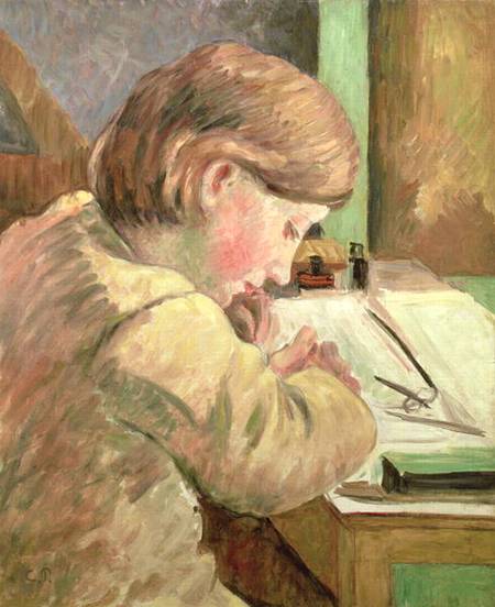 Paul Writing van Camille Pissarro