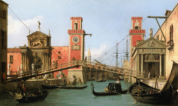 Der Arsenaleingang van Giovanni Antonio Canal (Canaletto)