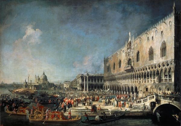 Empfang eines französischen Gesandten in Venedig van Giovanni Antonio Canal (Canaletto)