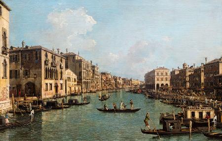 Der Canal Grande in südöstlicher Richtung zur Rialtobrücke