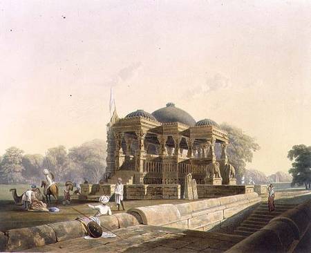 Ancient Temple at Hulwud, from Volume I of 'Scenery, Costumes and Architecture of India', painted by van Captain Robert M. Grindlay