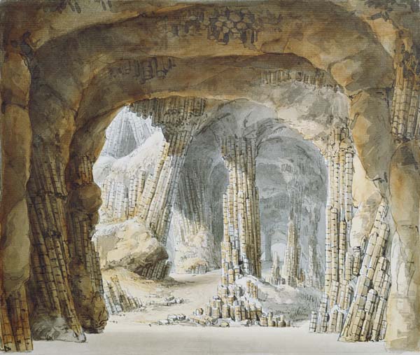 Basaltsäulen in den Fingalshöhlen van Carl Gustav Carus