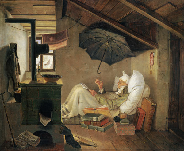 De arme dichter Carl Spitzweg van Carl Spitzweg