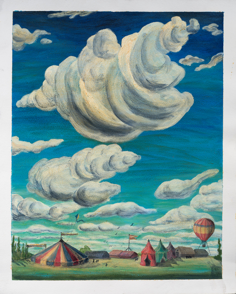 Big Clouds Over Circus Tents van Carolyn  Hubbard-Ford