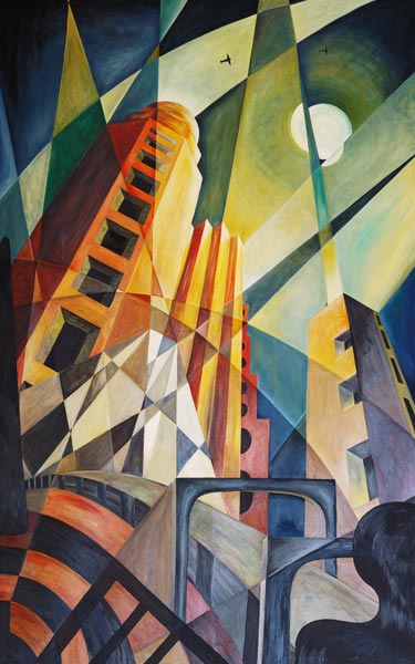 City in Shards of Light (oil on canvas)  van Carolyn  Hubbard-Ford