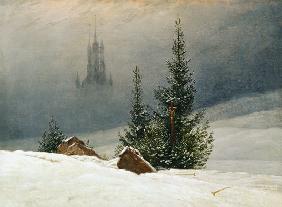 Winterlandschap met kerk 1811