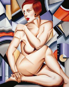 Cubist Nude Orange and Purple