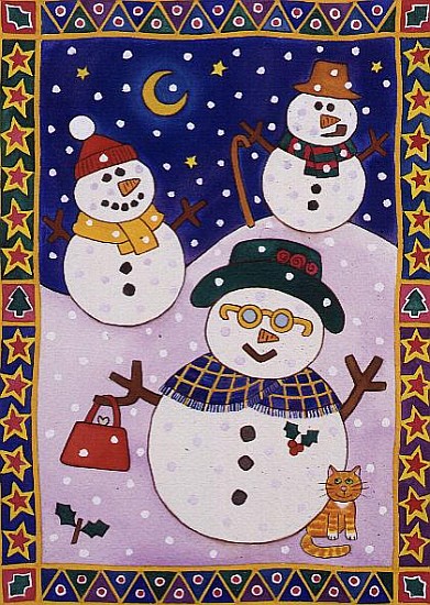 Snowmen in the Snow (w/c)  van Cathy  Baxter